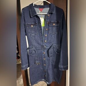 Guess Dark Blue Long Sleeve Denim Dress